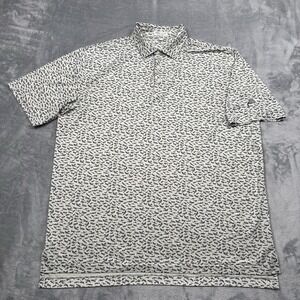 Peter Millar Summer Comfort Byrd Polo Shirt Airplanes AOP Gray Golf Mens XL EUC